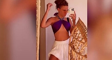 Serenay Sarıkaya'dan yılan şov!