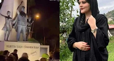 İranlılar, Atatürk heykeli önünde rejimi protesto etti!