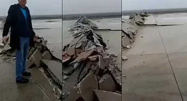 Havalimanı pisti depremden dolayı yarıldı 