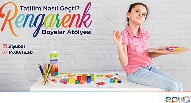 Rengarenk boyalar atölyesi Ege Perla'da çocukları bekliyor